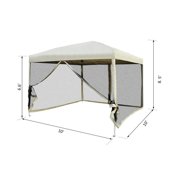 Freeport Park Zermeno 10 x 10 Pop Up Canopy Tent with Netting